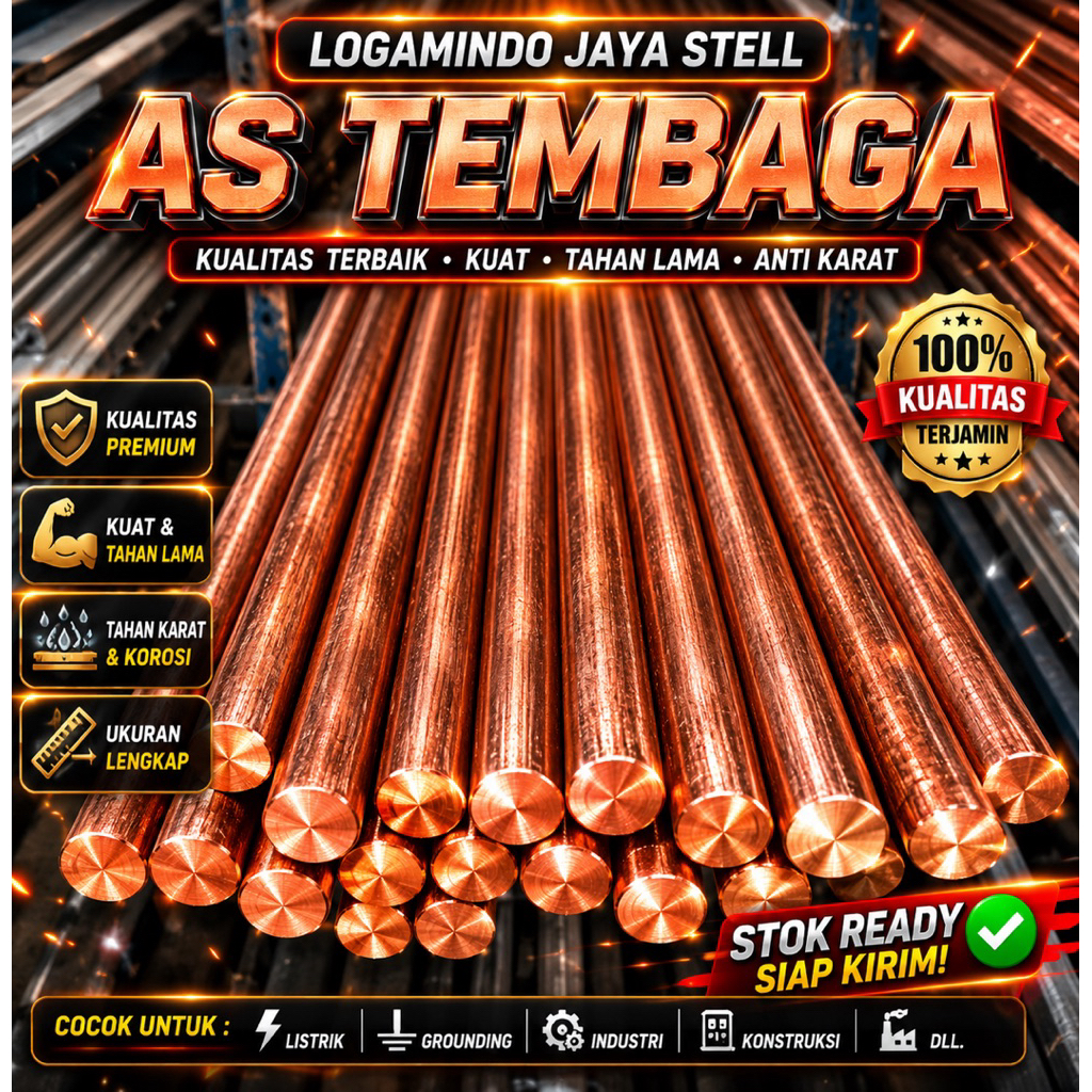 as tembaga 25mm x 1mtr Logamindo stell