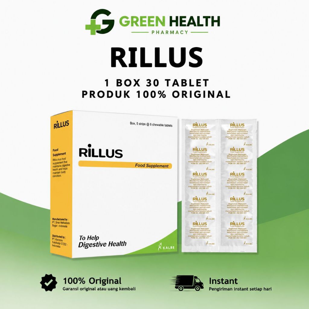 RILLUS @30 Tablet - Suplemen Probiotik Untuk Pencernaan