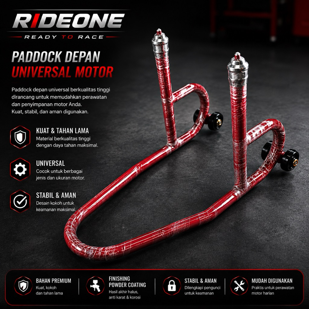 Standar paddock depan universal motor untuk semua jenis motor sport bebek matic trail