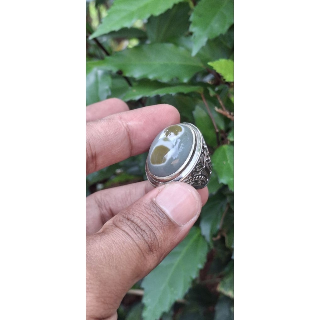Natural pasteling motif angka 8 ring alpaka size 8 free resize