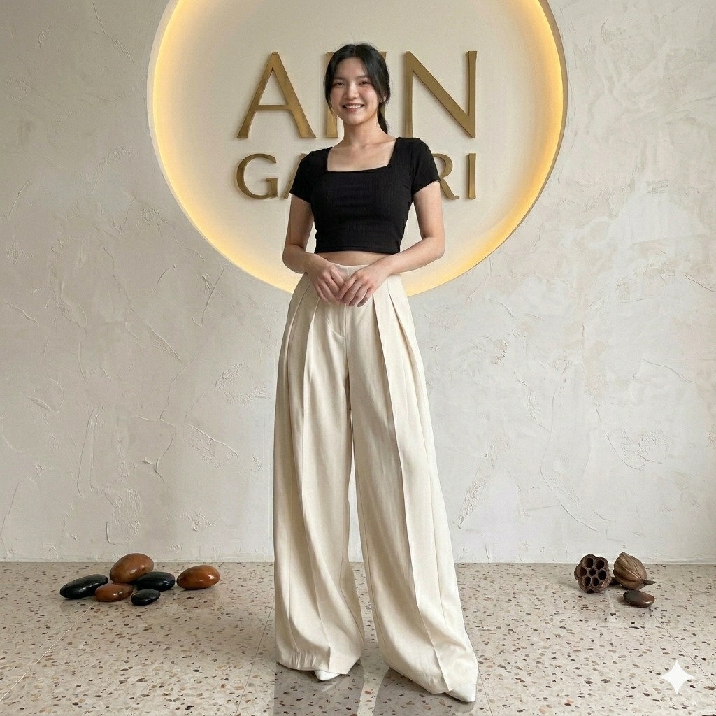 {AHN} Celana Loose Pants Trousers - Celana Panjang wanita-Celana Kerja Wanita Bahan Katun Grade A BB