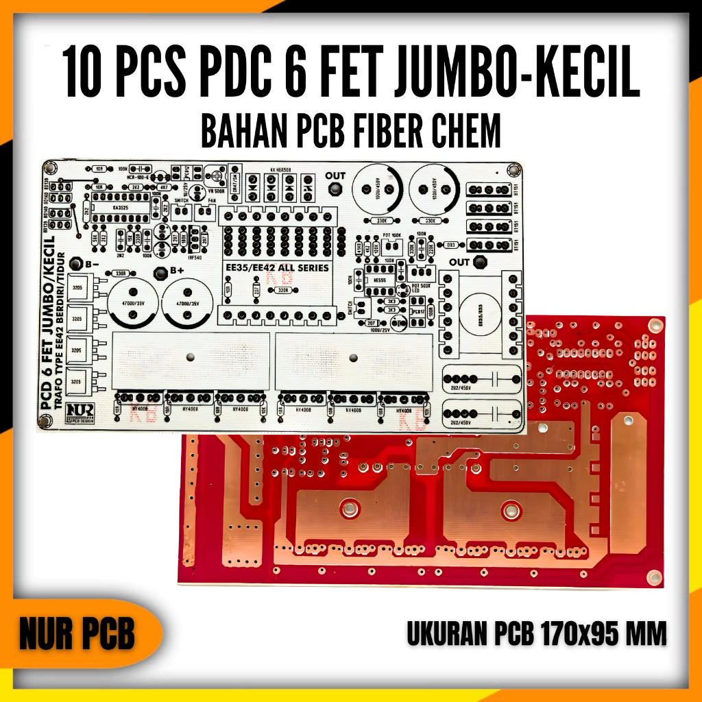 10 PCS PCB PDC 6 FET Jumbo Fiber Chem Protector Flip Flop 17x9.5cm 10PCS-PDC-004