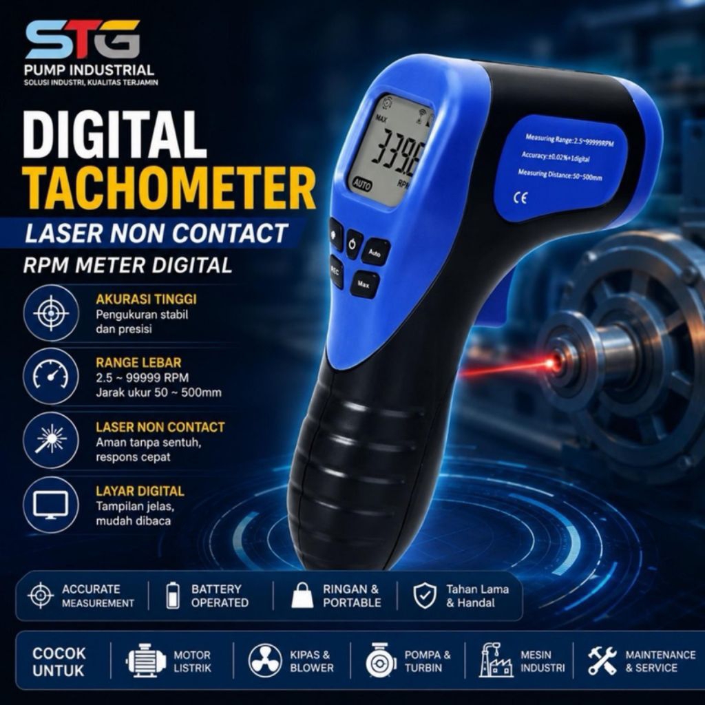 Digital Tachometer Laser Non Contact Tachometer RPM Meter Digital
