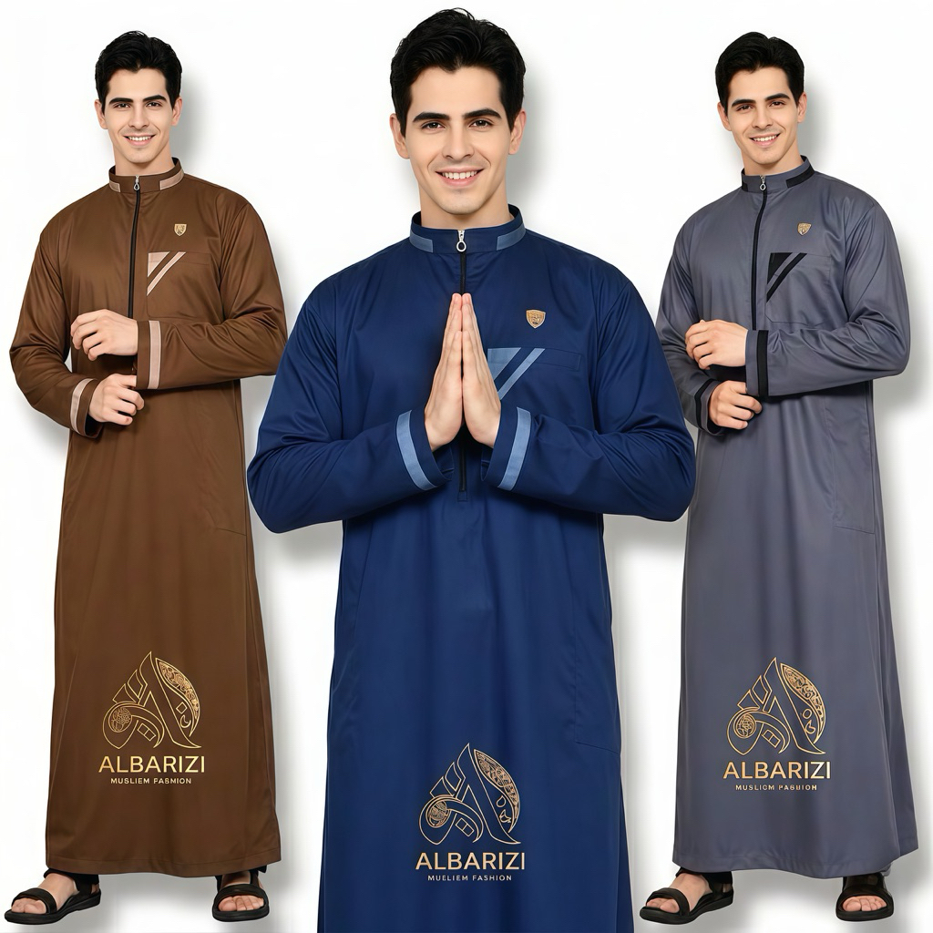 Jubah Pria AFSHAN ALBARIZI Original Material Katun Toyobo Premium Jubah Gamis Muslim Pria Modern Ele