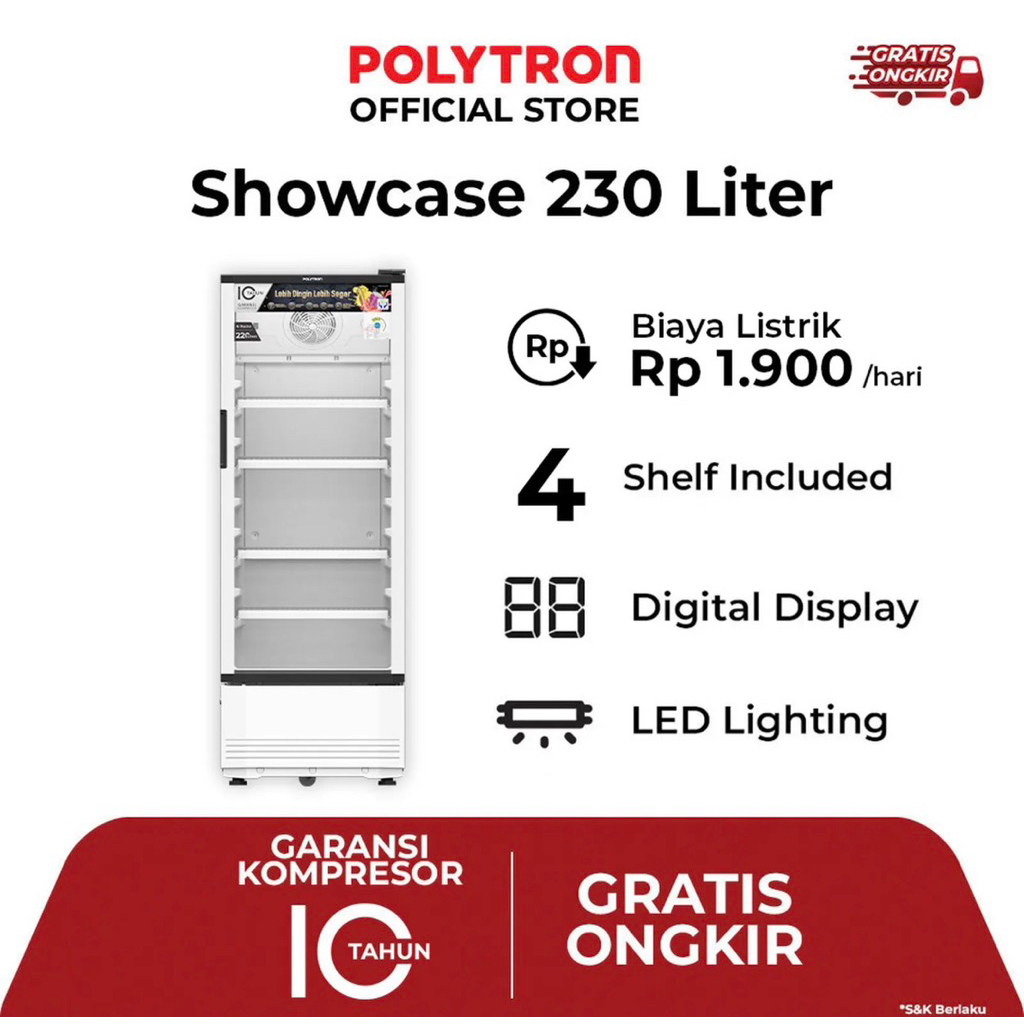 POLYTRON Showcase Fastcool 230 Liter SCN 220 - SCN 220