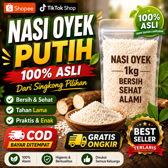 Beras Oyek Singkong Nasi Tiwul Putih Sega Leye Asli Organik