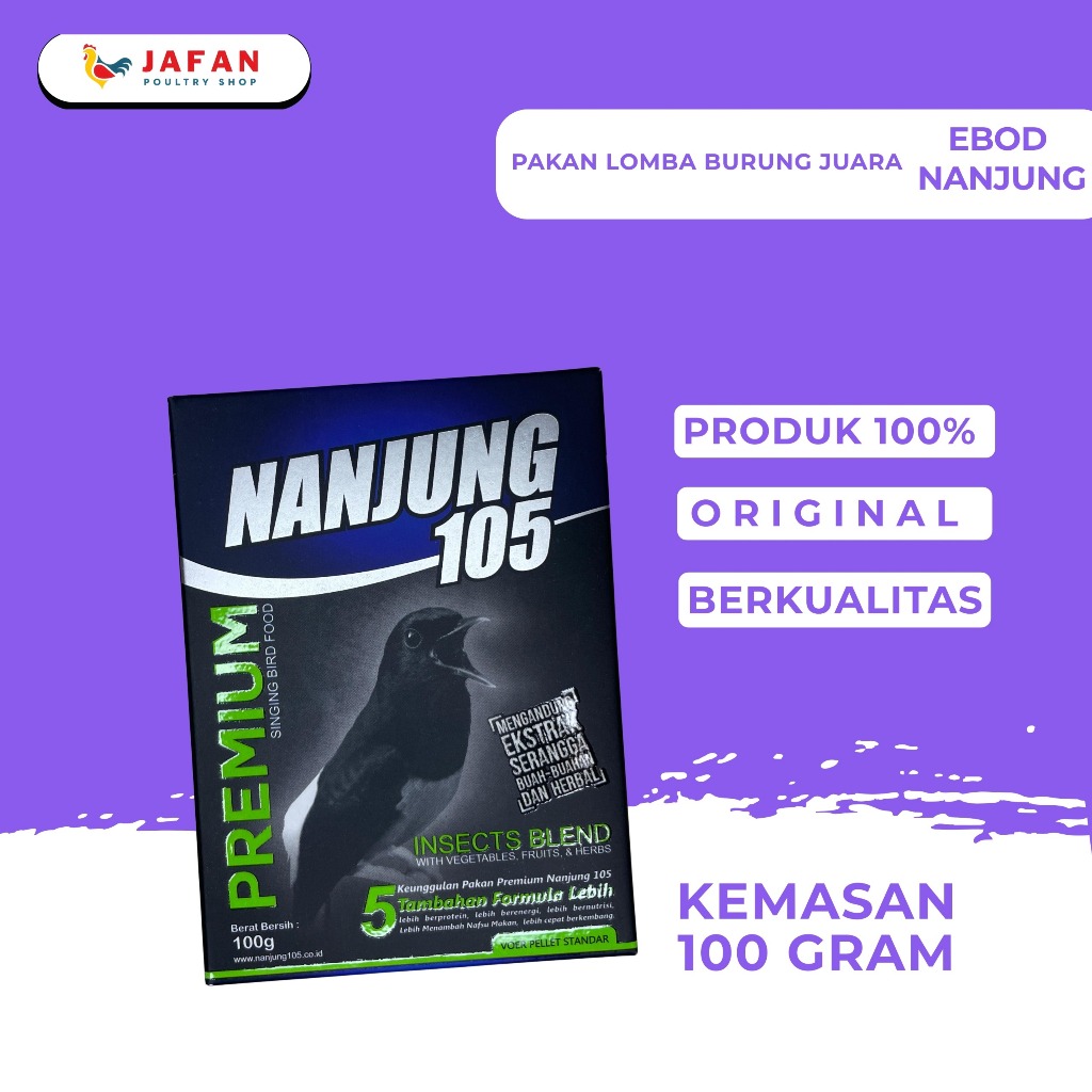 Ebod Nanjung 105 Pakan Burung Murai Kacer Anis Cucak Ijo - Voer Premium