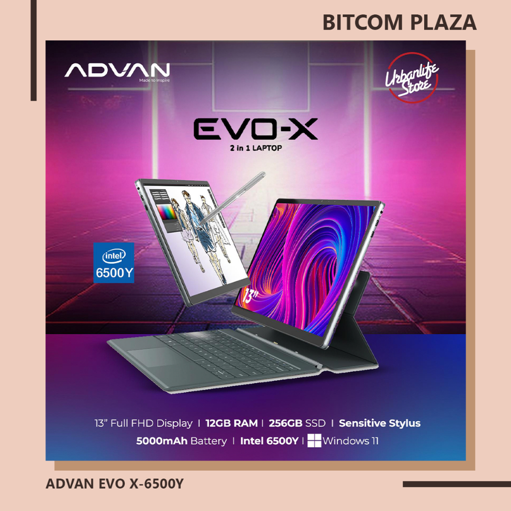 ADVAN EVO X-13, Intel Pentium 6500Y/12G LPDDR5/256G SSD/Intel Graphics/WIN 11/13” 2K IPS Touchscreen