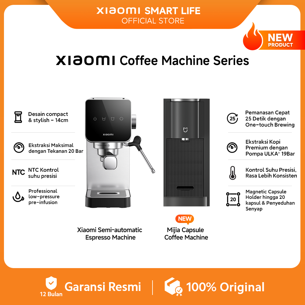 Xiaomi Semi-automatic Espresso coffee Machine | Mesin Kopi Espresso | Desain compact stylish | Ekstr