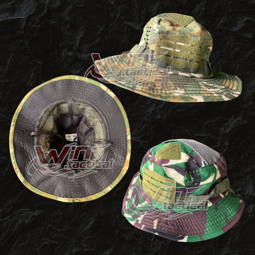 Topi Rimba velcro / Topi Rimba Malvinas/Topi Rimba loreng / Topi Rimba Variasi Tali karet / Topi Rim