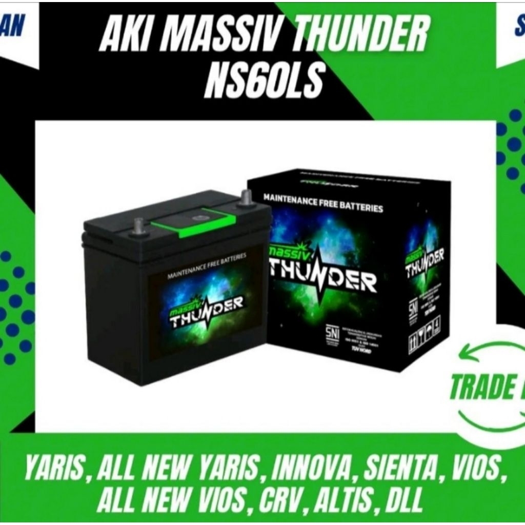 Aki Mobil Massiv Thunder Ns60Ls 35 AH
