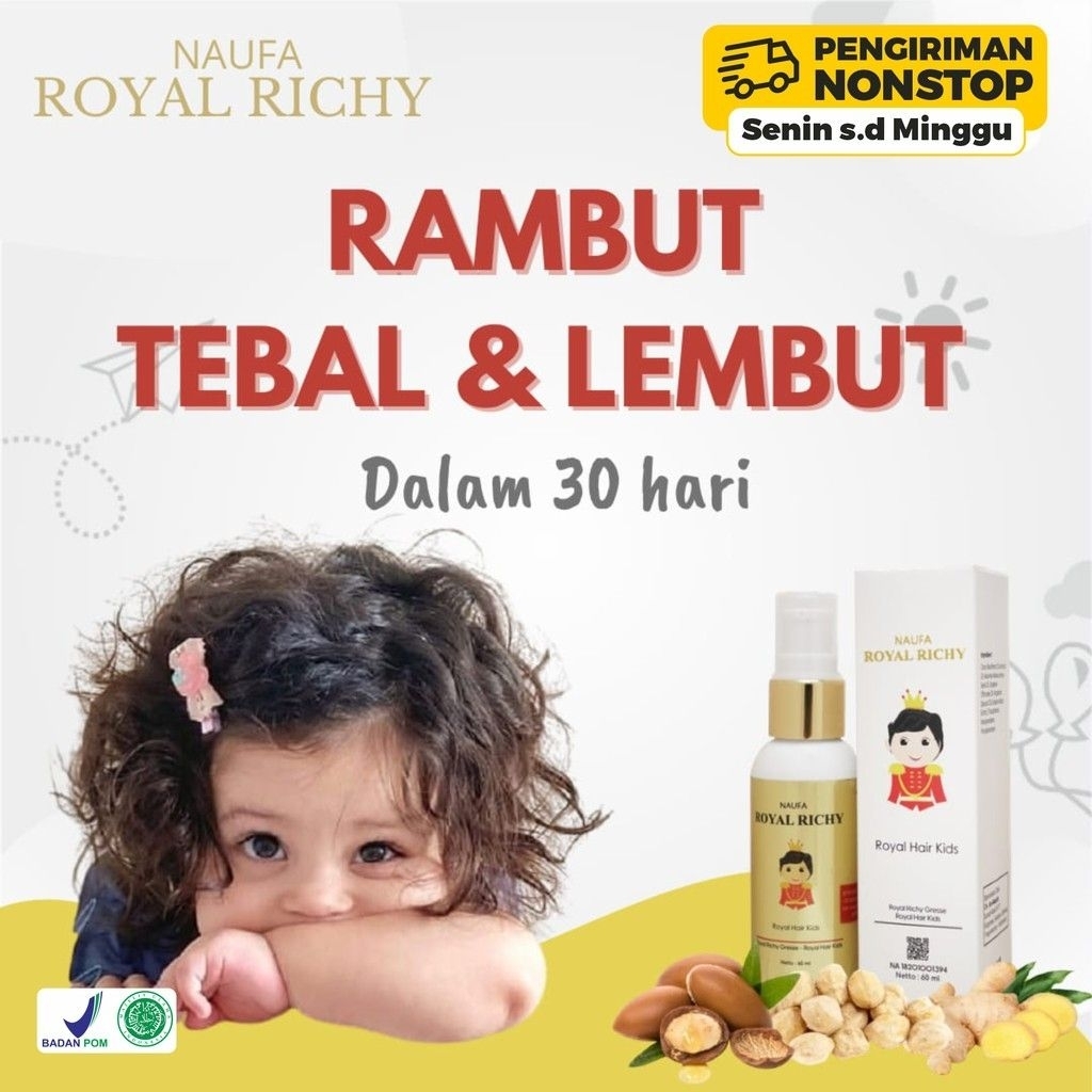 NAUFA ROYAL RICHY SERUM PENYUBUR PENUMBUH RAMBUT ANAK SEHAT LEBAT