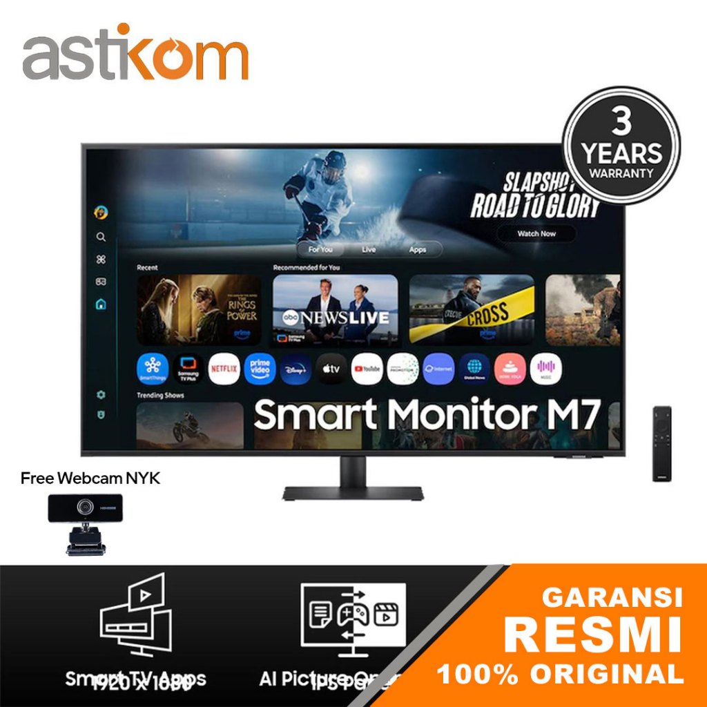 LED Monitor 43" Samsung LS43FM702UEXXD M7 M70F 4K Samsung Vision AI