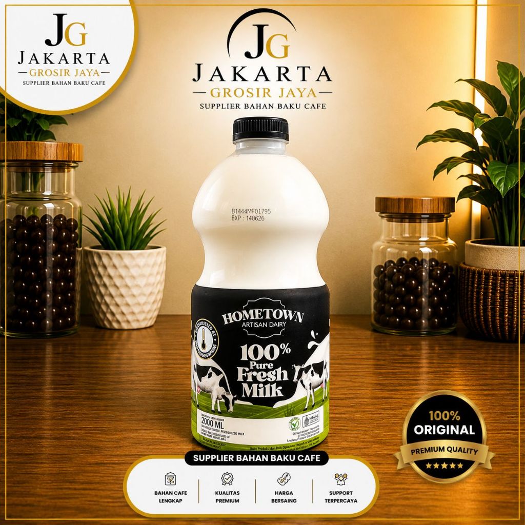 Susu Hometown  2L | Premium Fresh Milk Home Town Susu Sapi Murni Segar