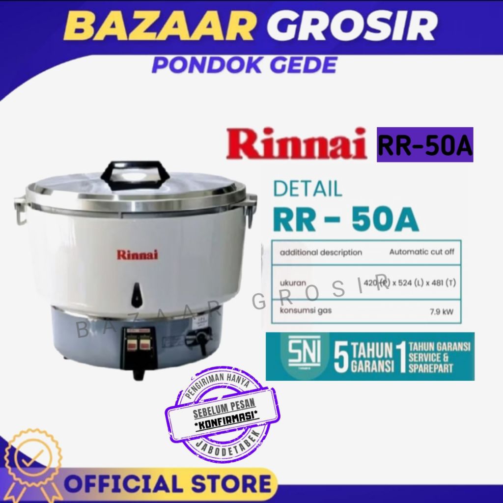 RINNAI RR-50A / RR50A / RR 50A RICE COOKER GAS PENANAK NASI