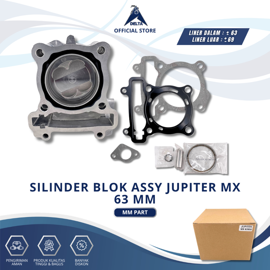 SILINDER BLOK ASSY JUPITER MX 63 MM - CYLINDER BLOCK SEHER BORING BORE UP SET JUPITER MX 63 MM