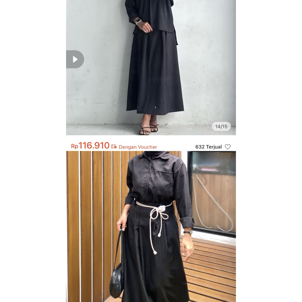 PRELOVED ONE SET |  BAJU DAN ROK WANITA