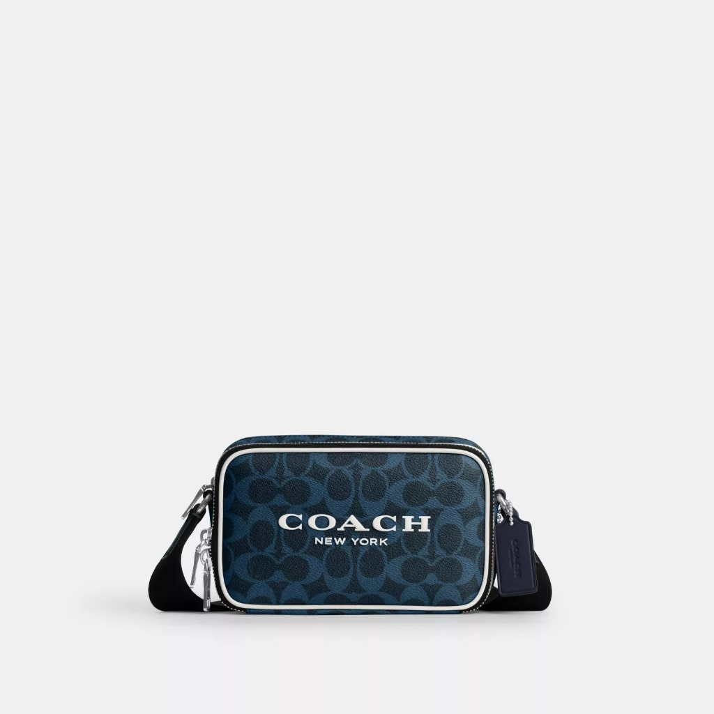 Coach Colton Crossbody Bag 19 In Signature Canvas With Coach Graphic - Tas Selempang Pria