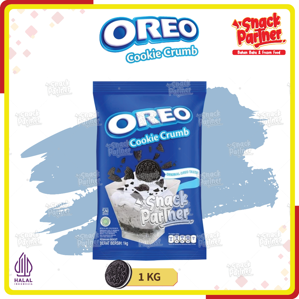 OREO COOKIE CRUMB 1 KG - Remahan Cookies Crumbs - Topping Biskuit Biscuit Tekstur Kasar Makanan Kue 