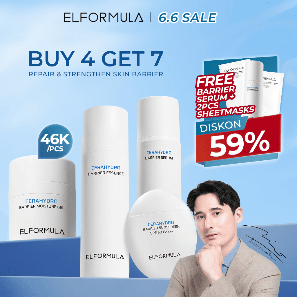 [FREE BARRIER SERUM + 2pcs Sheet Mask] ELFORMULA Exclusive Barrier Series Cerahydro Bundle 4in1 - Ce