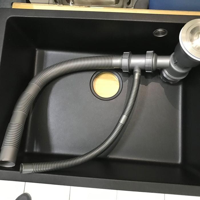 Kitchen Sink Granite Hitam Kossai KG 6146 /Sink Granite Black Series