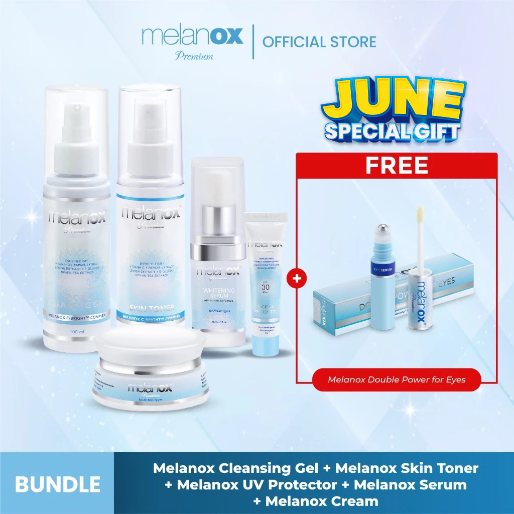 Paket Melanox Premium Serum + Melanox Premium Cream + Melanox Skin Toner + Melanox Facial Cleansing 