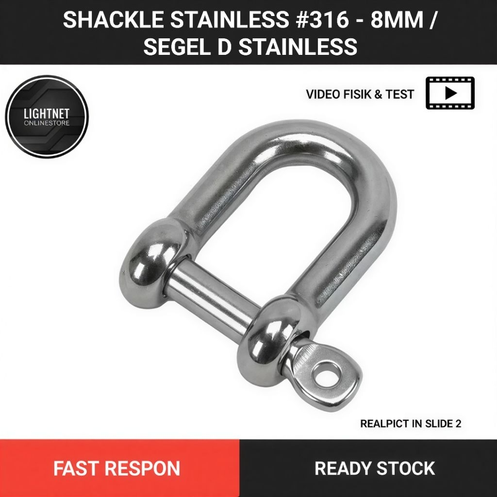 Shackle Stainless #316 - 8mm / Segel D Stainless