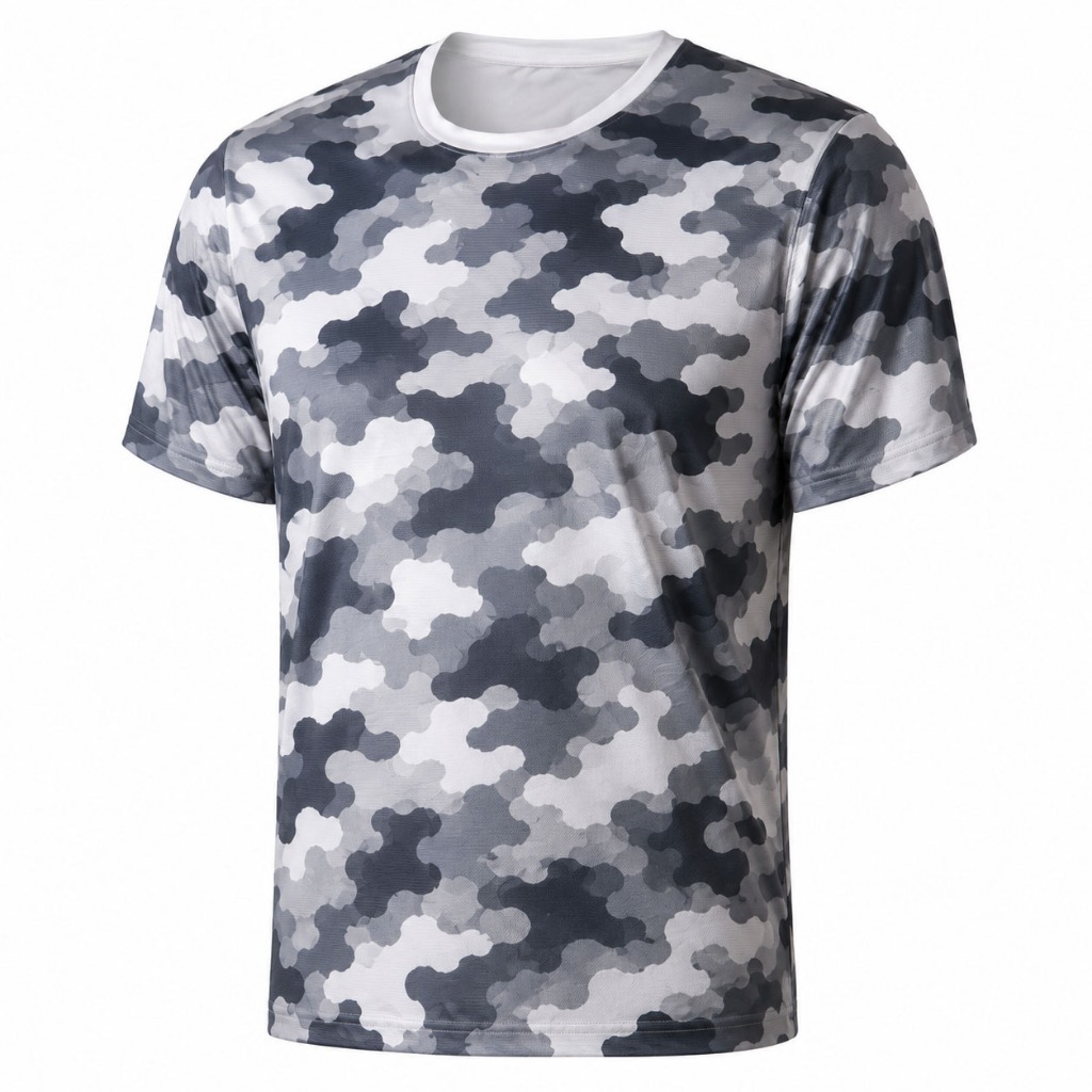 Jersey Camo Abu Abu Pria Wanita Setelan Olahraga Futsal Voli Badminton Lari Gym Padel Paddle Tennis 