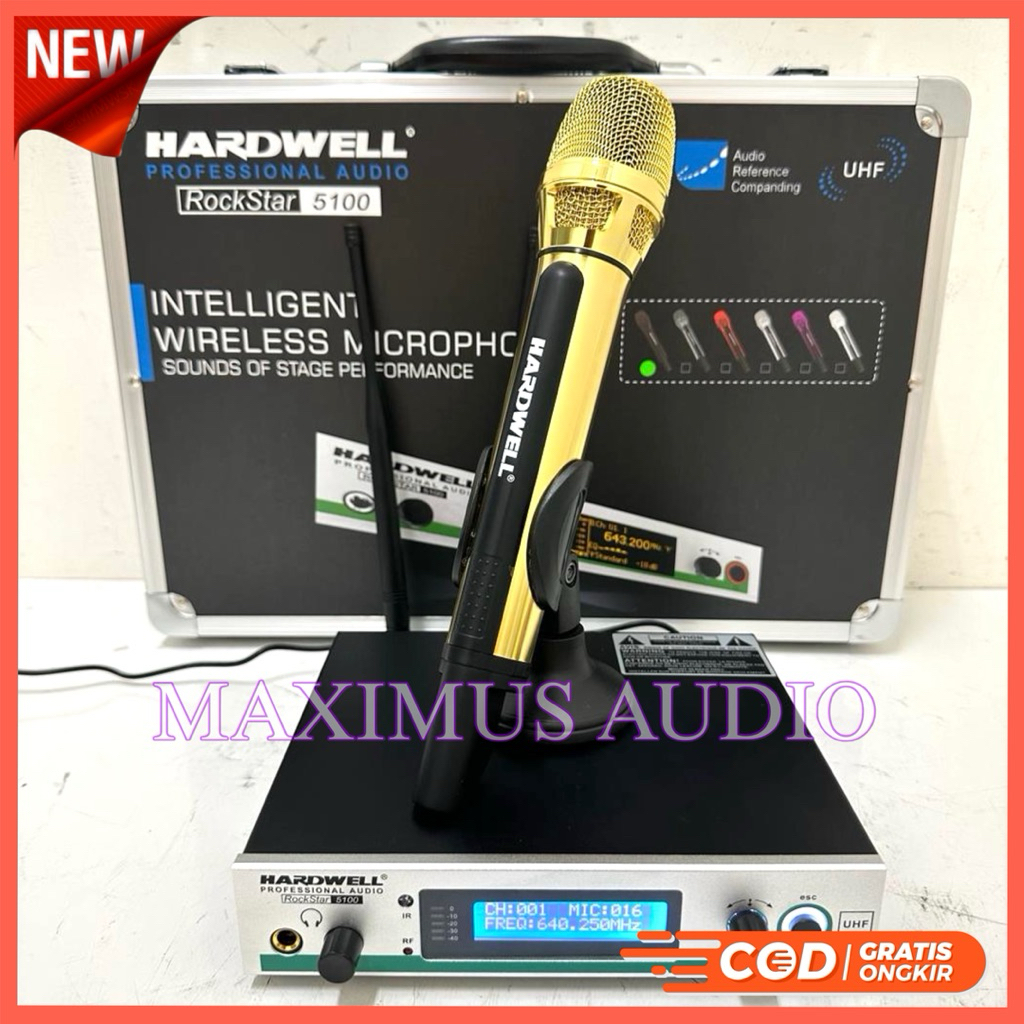 Promo Mic Wireless Hardwell Rockstar 5100  Free Koper Asli Original Hardwell 5100 Gold Edition Origi