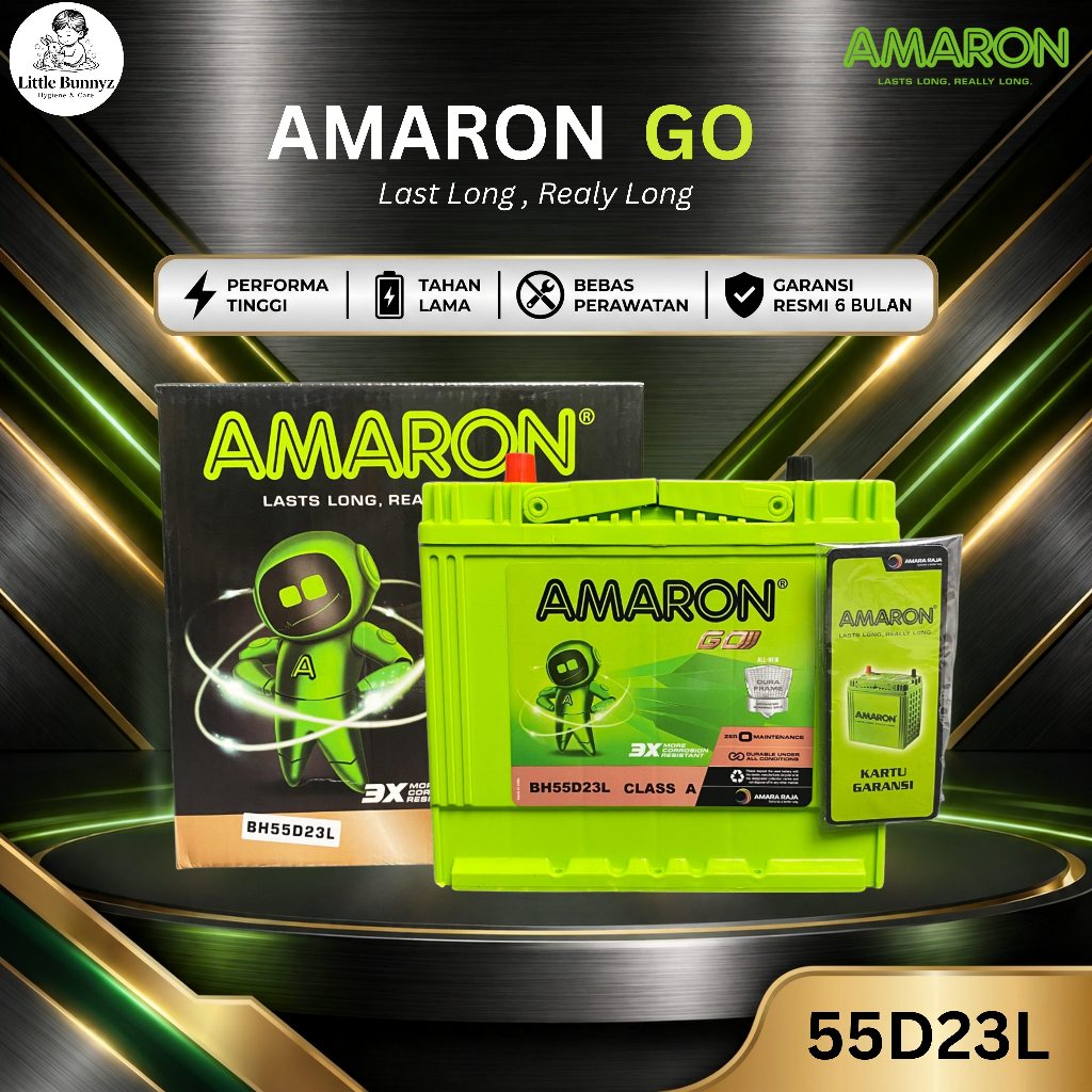 Amaron GO Aki Mobil Wuling Alvez 55D23L 60Ah - Aki Kering