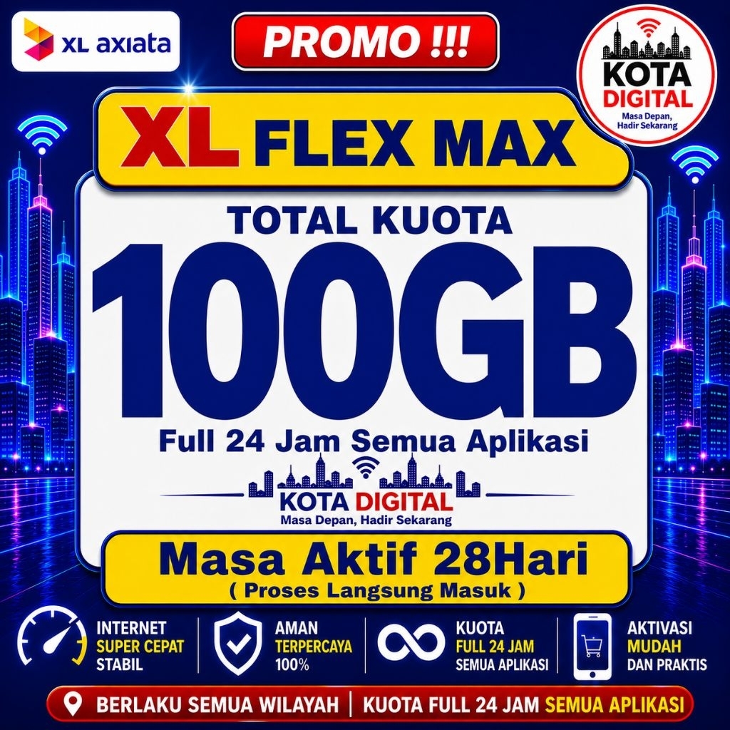 PAKET DATA XL FLEX MAX 100GB FULL 24JAM PROSES CEPAT