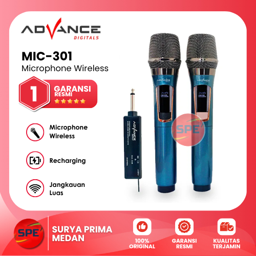 MIC WIRELESS DOUBLE DIGITAL ADVANCE MIC-301 / MIC301 GARANSI RESMI (MEDAN)