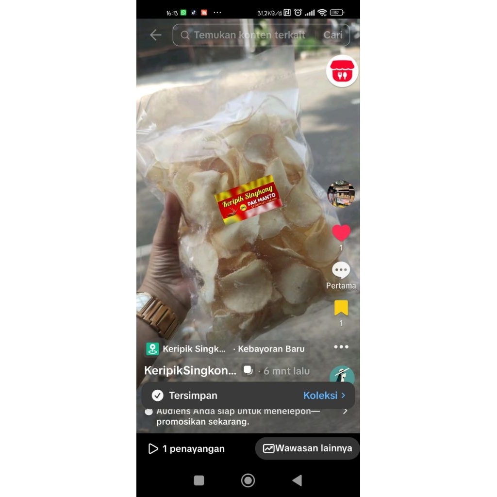 KERIPIK SINGKONG ASIN MANIS PAK MANTO