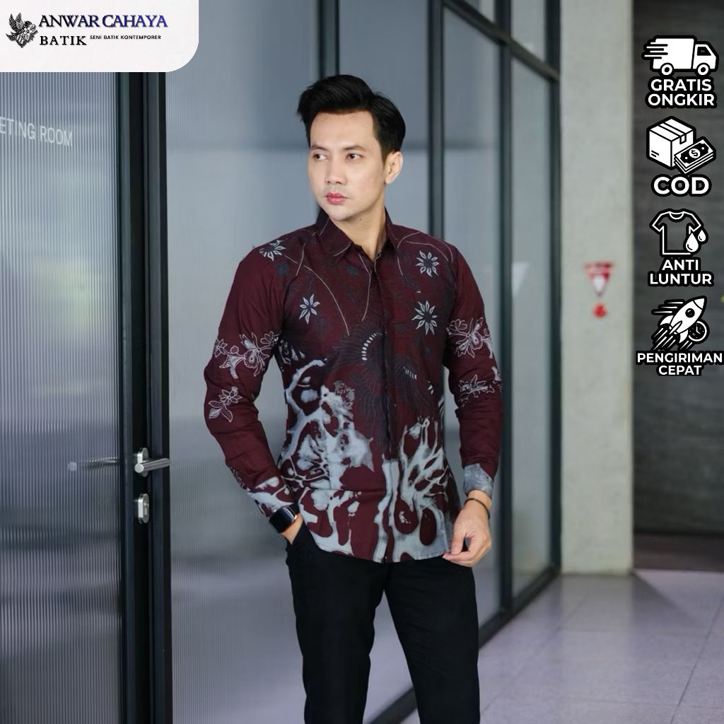 ANWAR CAHAYA BATIK – Kemeja Batik Pria Elegan Motif Panca Lengan Panjang Premium