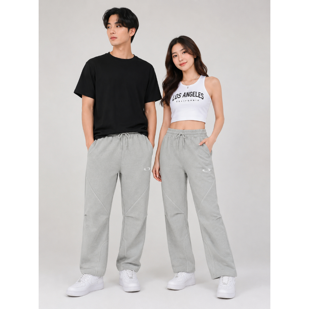 jogger grailz beige tan celana panjang unisex pria