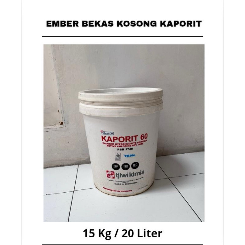 Ember Kosong bekas Kaporit 15kg atau 20 liter