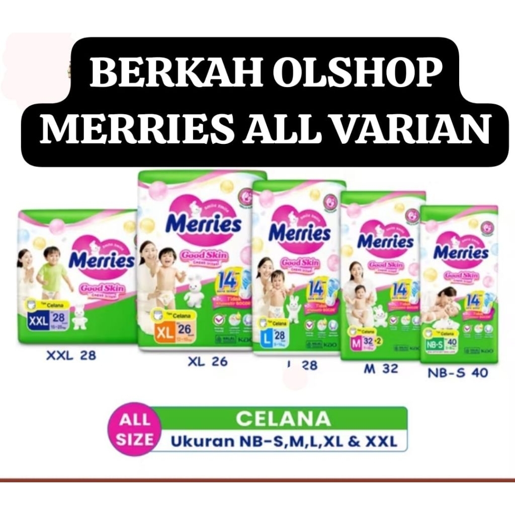 MERRIES PANT GOOD SKIN KARTONAN 4BALL NBS44 M32 L28 XL26 XXL28