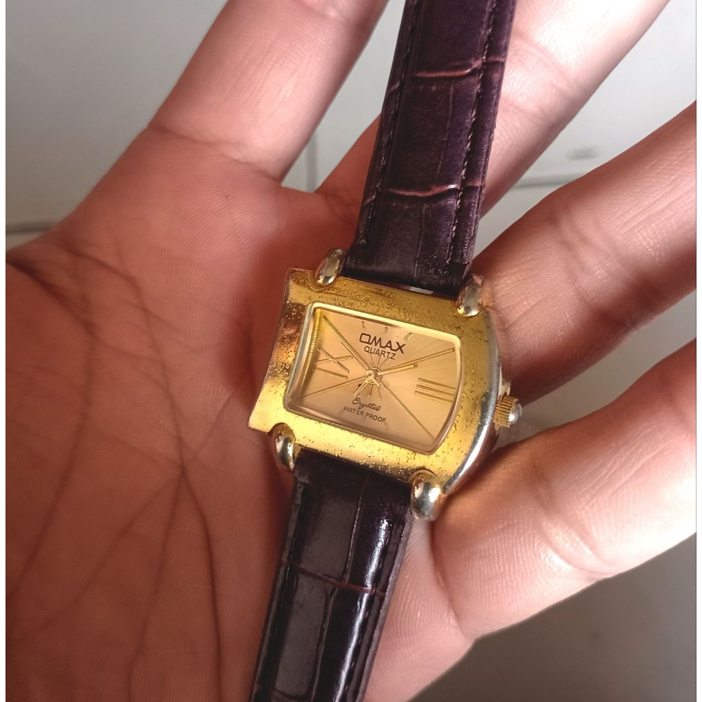 jam tangan second vintage omax gold plate