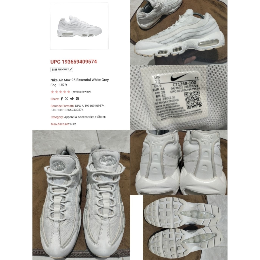 Sepatu Preloved Second Original Nike Airmax AM 95 Size 44