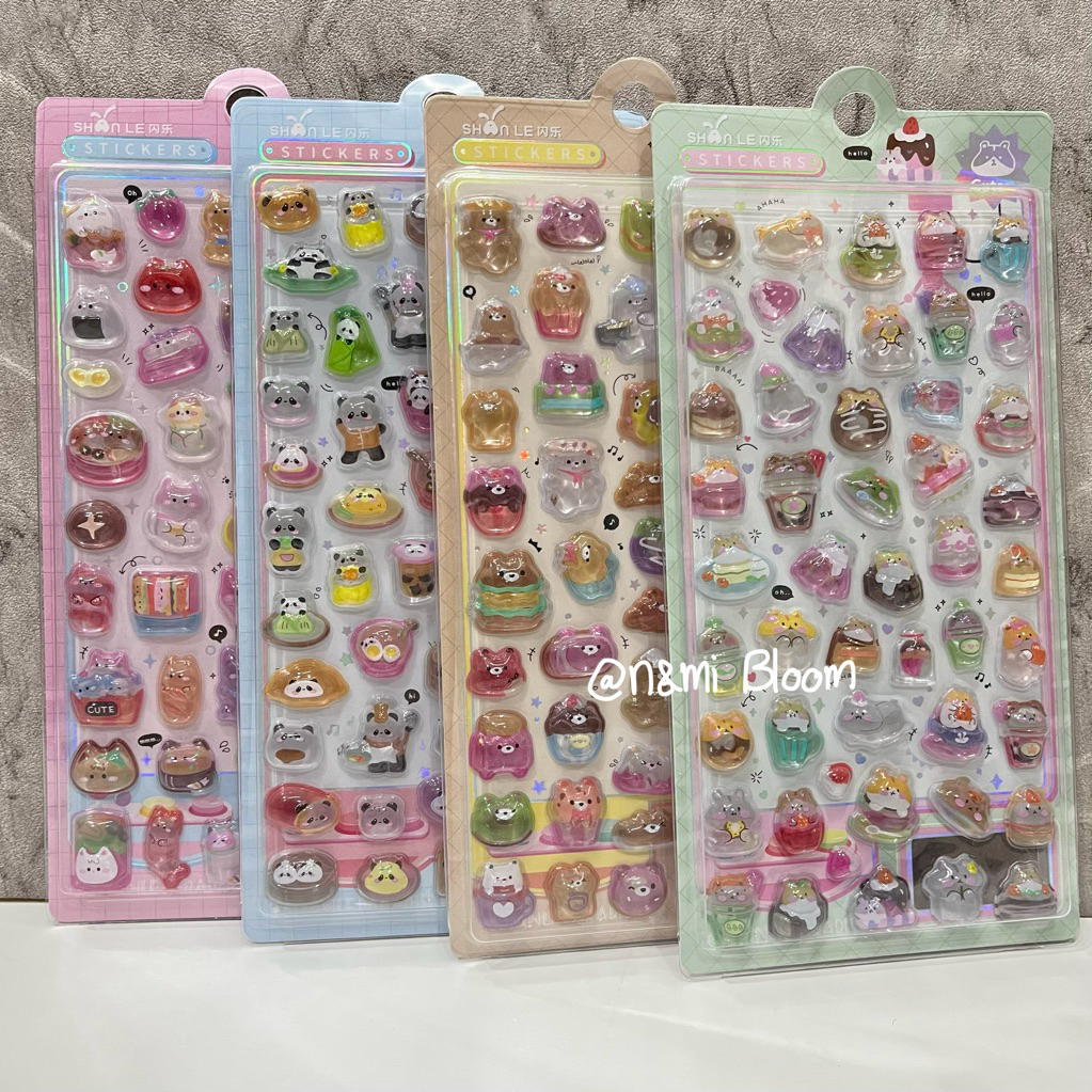 Stiker Bonbon Drop Timbul Dekorasi Akrilik Kristal keras Hewan