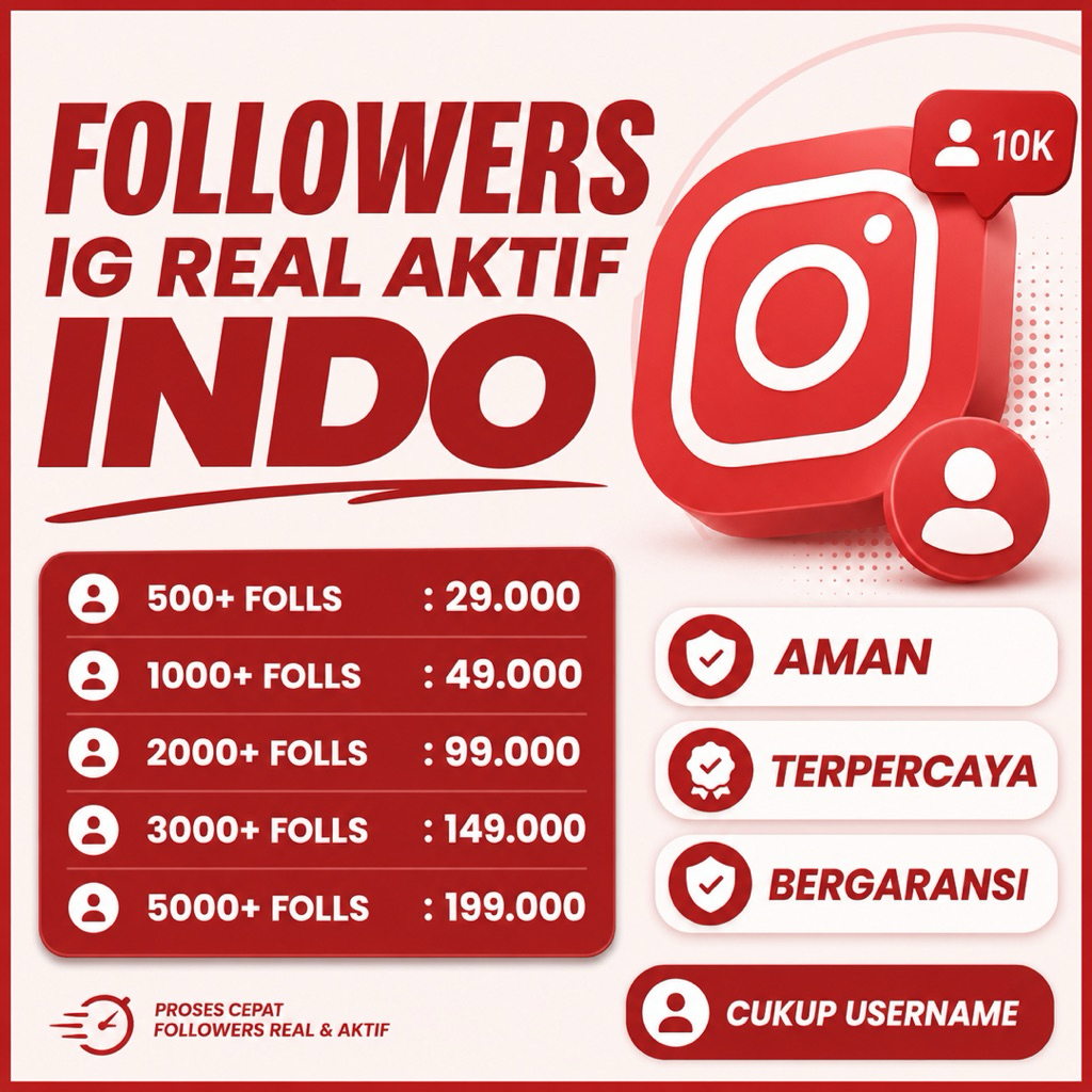 Followers IG Permanen Real Akun Indonesia | Bergaransi | Followes Folowers Follow