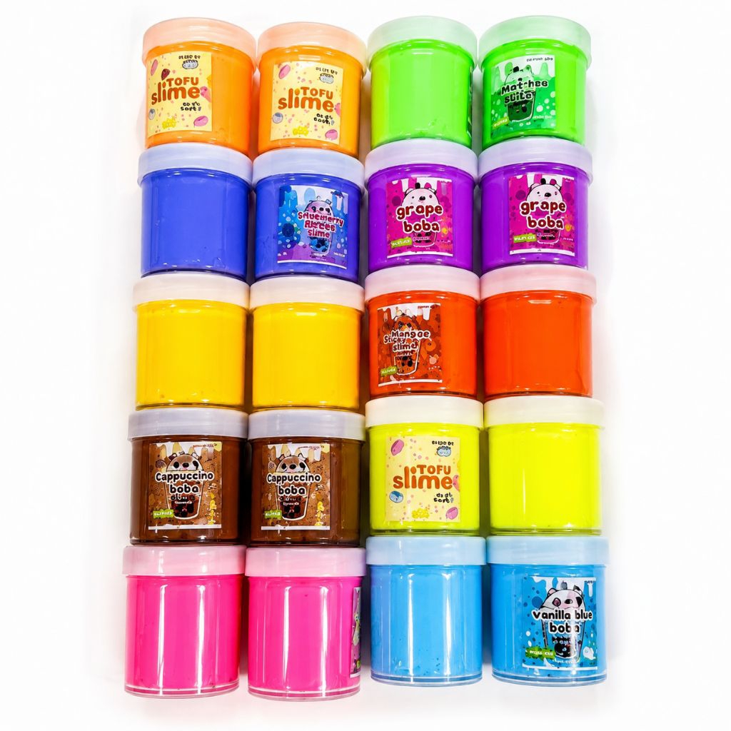20pcs slime boba 20cc/mainan slime boba unik/mainan anak