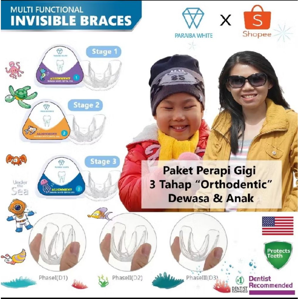 Paraiba Alat perapih gigi teeth aligner original USA