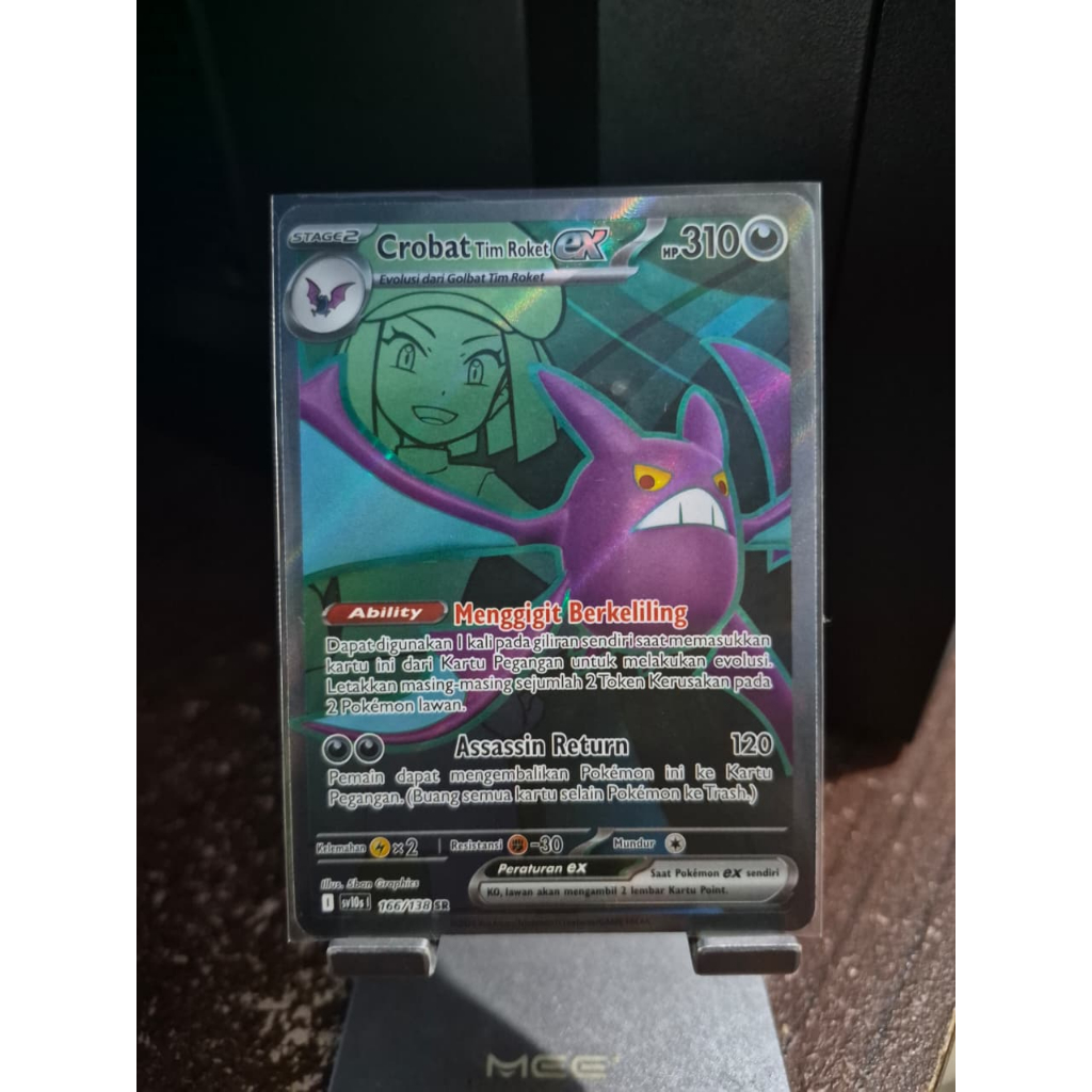 Crobat Tim Roket EX SR Pokemon Kehadiran Juara TCG Indonesia
