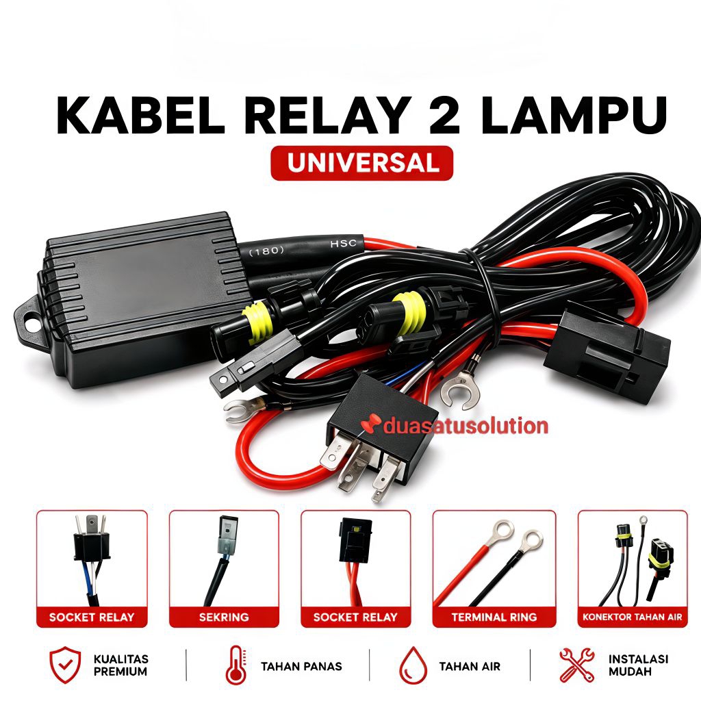 KABEL RELAY SET BILED UNIVERSAL MOBIL MOTOR RELAY SET  LAMPU LED BILLED FOGLAMP PNP