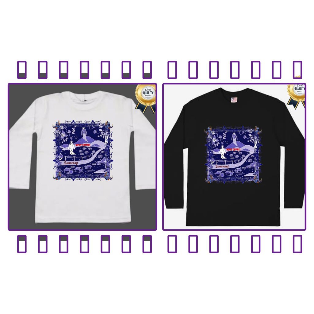 KAOS SEMARANG KAOS BATIK WEWE GOMBEL SEMARANG (DEWASA-LENGAN PANJANG)
