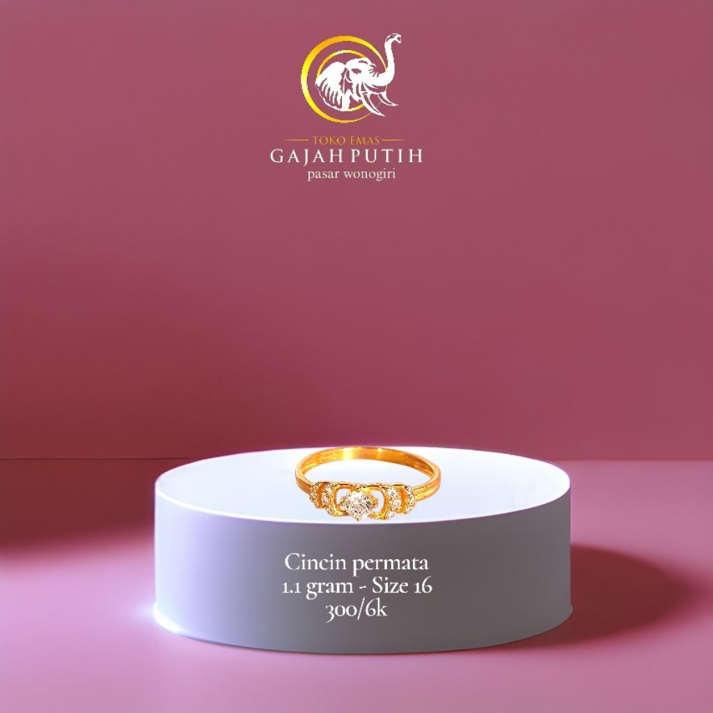 Cincin emas permata 1.1 gram