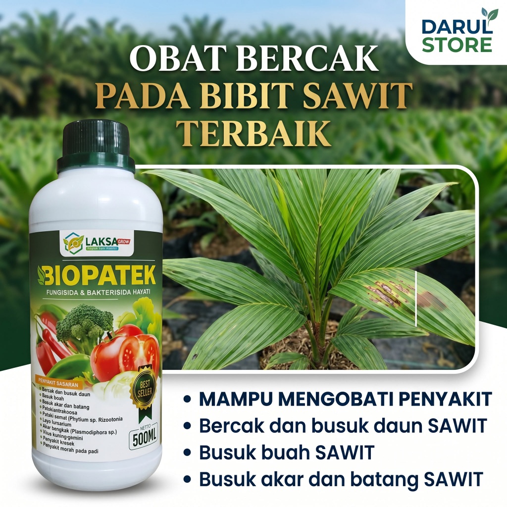 BIOPATEK 500ml Obat Penyakit Kelapa Sawit Busuk Pangkal Batang Busuk Akar Bercak Daun Jamur Tanaman 