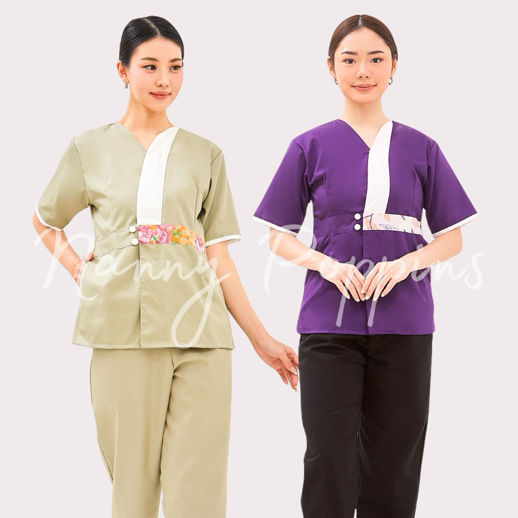 YURA Lengan pendek seragam uniform/ seragam klinik/spa/suster