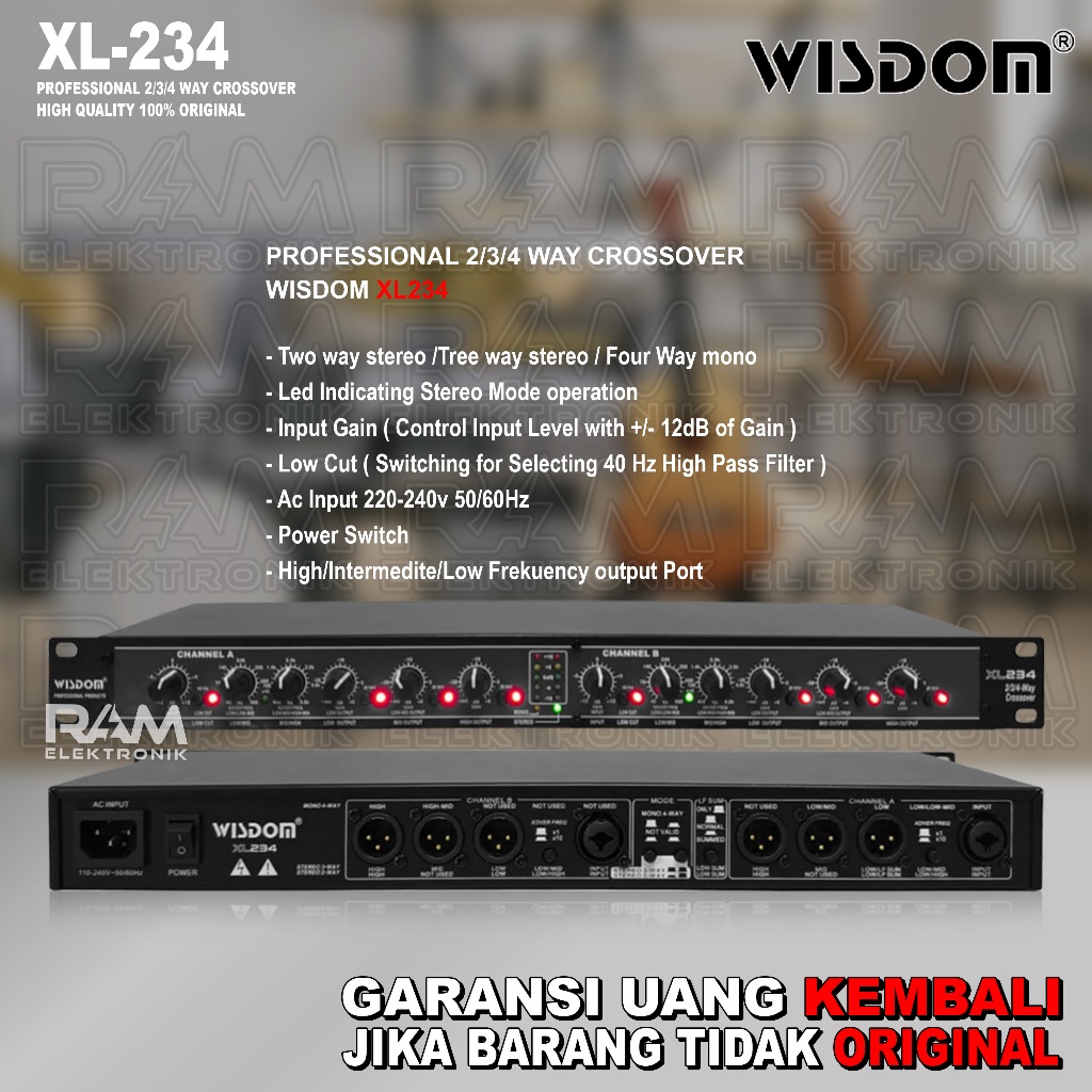 Crossover Pasif WISDOM XL234 / XL 234 Original 2/3/4 Way Crossover